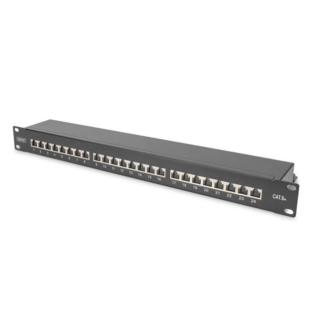 Патч-панель 19" 24xRJ-45 STP cat.6a, 1U, black Digitus (DN-91624S-EA-B) - picture 4