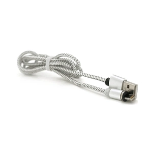 Дата кабель USB 2.0 to Lightning 1.0m 2A magnetic nylon silver PiPo (18168) зображення 1