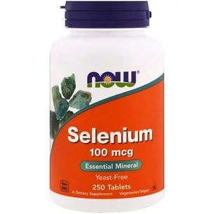 Мінерали Now Foods Селен, Selenium, 100 мкг, 250 таблеток (NOW-01482) зображення 1