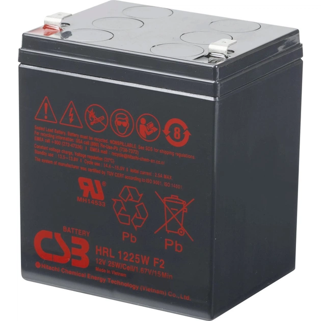 Батарея к ИБП CSB HRL1225WF2FR 12V 5.8Ah (HRL1225WF2) - изображение 1