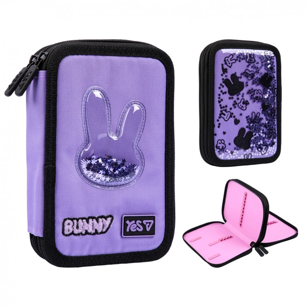 Пенал Yes твердий подвійний Shiny Bunny HP-01 (533708) - изображение 1