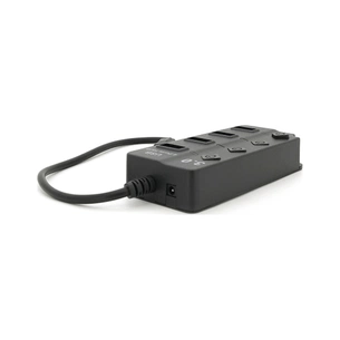Концентратор Voltronic USB 3.0 to 4xUSB with LED buttons black (YT-3H4A) зображення 1