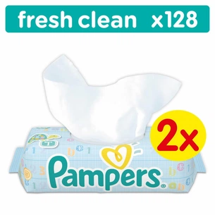 Дитячі вологі серветки Pampers Baby Fresh Clean Duo 2х64шт (4015400439202) зображення 1