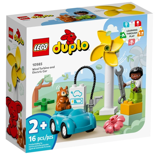 Конструктор LEGO DUPLO Town Вітрова турбіна та електромобіль 16 деталей (10985) - зображення 1