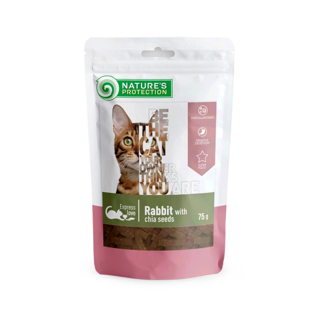 Ласощі для котів Nature's Protection with rabbit and chia seeds 75 г (SNK46115) - зображення 1