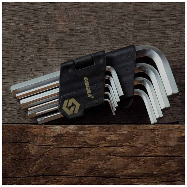 Ключ Sigma набір шестигранних 9шт 1.5-10мм CrV, короткі (4022011) - picture 4