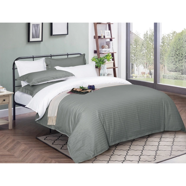 Постільна білизна MirSon Satin Stripe 30-0010+ 30-0001Widad 160х220 Сімейний (2200005258323) - зображення 1