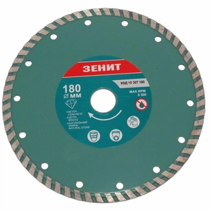 Диск пильний Зеніт алмазний ТУРБО 180x7 мм (15307180) зображення 1