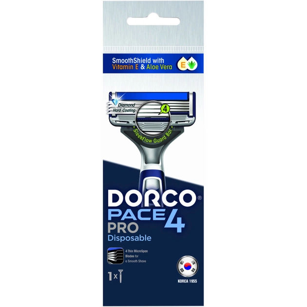 Бритва Dorco Pace 4 Pro для мужчин 4 лезвия 1 шт. (8801038598338) - изображение 1