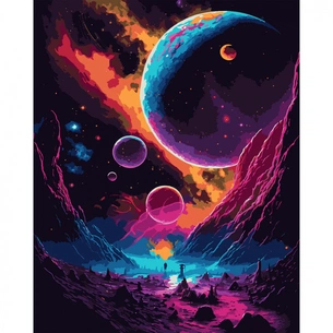 Картина по номерам Santi Фантазійний космос, 40*50см, LED підсвітка (955046) зображення 1