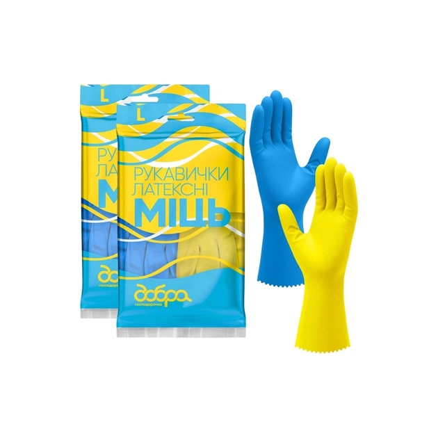 Рукавички господарські Добра Господарочка Латексні Міць Розмір L (4820086523752) - picture 1
