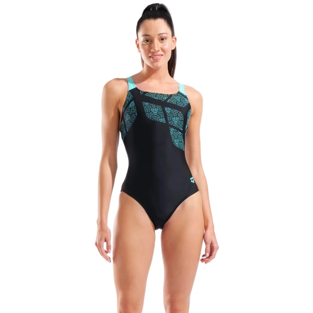 Купальник Arena Kikko Swimsuit Swim Pro Back 010807-580 чорний, бірюзовий 36 (3468337854531) - изображение 1
