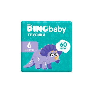 Підгузки Dino Baby Розмір 6 (16+ кг) (2 пачки по 30 шт) 60 шт (2000998939595) зображення 1