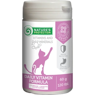 Пробіотична добавка для тварин Nature's Protection Daily Vitamins для зміцнення імунітету та покращення травлення 60 г (CAN63299) зображення 1