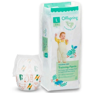 Підгузки Offspring трусики Розмір L (9-14 кг) 36 шт, Зайчики (9355465009589) (DP-OI-FAP-L36P-HBN) зображення 1