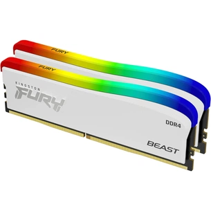 Модуль пам'яті для комп'ютера DDR4 16GB (2x8GB) 3600 MHz Beast White RGB SE Kingston Fury (ex.HyperX) (KF436C17BWAK2/16) зображення 1
