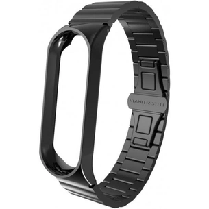 Ремінець до фітнес браслета XoKo Metal Premium для Mi Band 3/4 Black (XK-XM-SB-BK) зображення 1