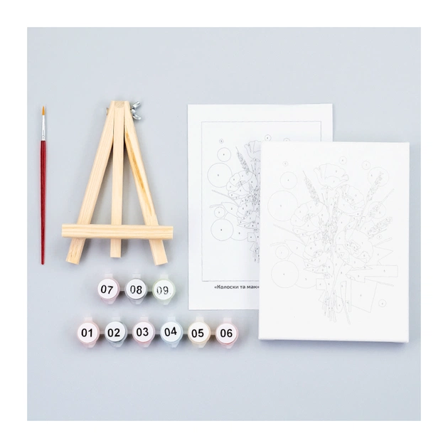 Картина по номерам Rosa Колоски і маки, 15х20см, з мольбертом (4823098548638) - picture 4