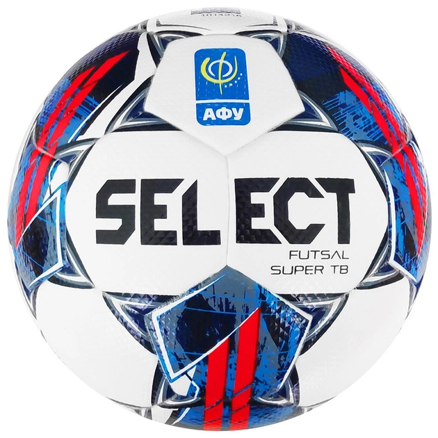М'яч футзальний Select Super TB v22 АФУ біло-чевоний, синій Уні 4 (5703543313013) - зображення 1