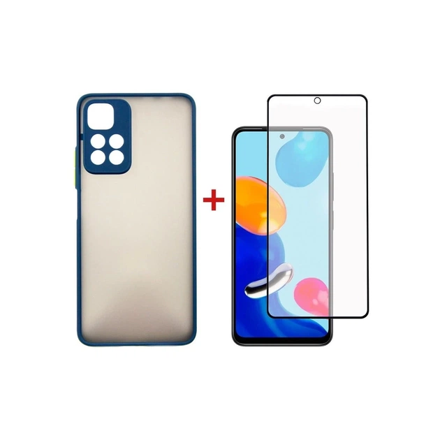 Чохол до мобільного телефона Dengos Kit for Xiaomi Redmi Note 11 Pro case + glass (Blue) (DG-KM-31) - зображення 1