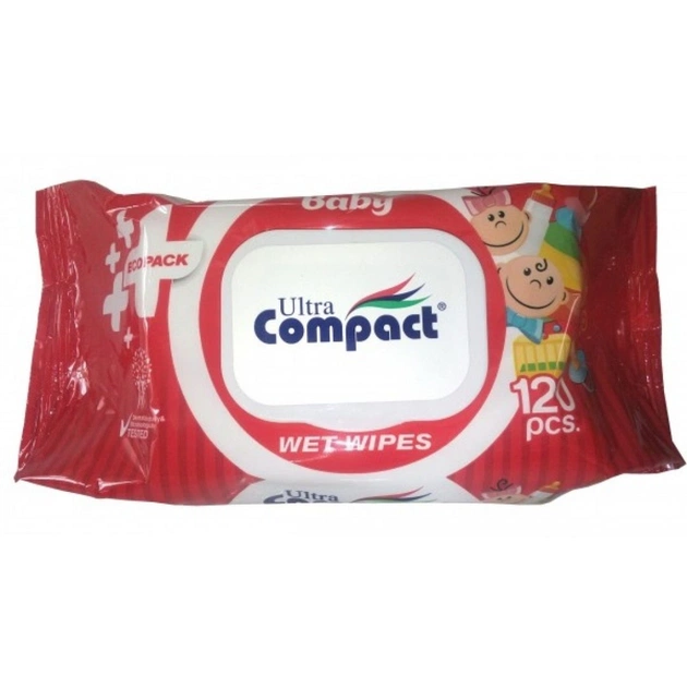 Дитячі вологі серветки Ultra Compact Ecopack з клапаном 2 пачки по 120 шт (2000064264538) - зображення 1