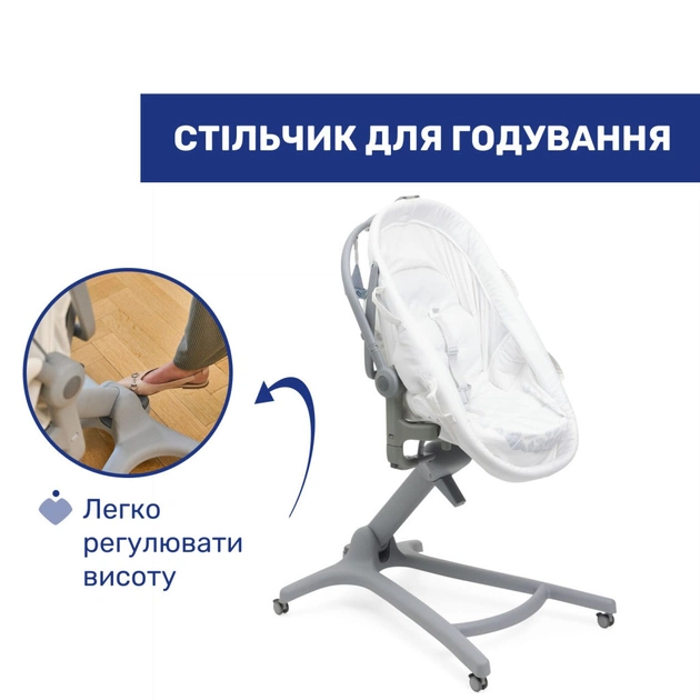Ліжечко Chicco Колиска для новонародженого 5 в 1 Baby Hug Pro, білий (87076.14) - изображение 6