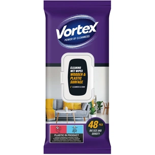 Серветки для прибирання Vortex Вологі Для меблів З клапаном 48 шт. (4823071641271) изображение 1