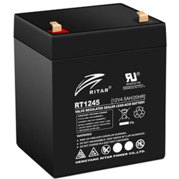 Батарея к ИБП Ritar AGM RT1245, 12V-4.5Ah, Black (RT1245B) - изображение 1