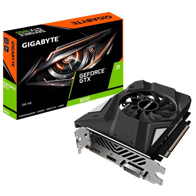 Відеокарта GIGABYTE GeForce GTX1650 4096Mb D6 (GV-N1656D6-4GD) - зображення 1