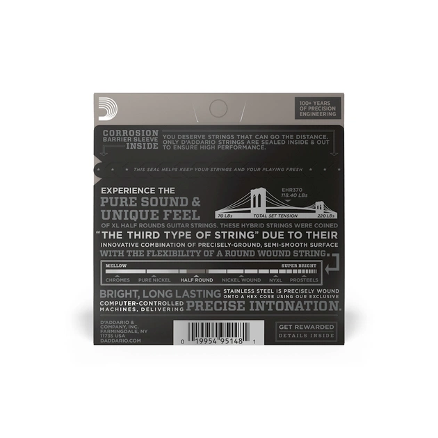 Струни для гітари D'Addario XL Half Rounds Medium (11-49) (EHR370) - picture 3