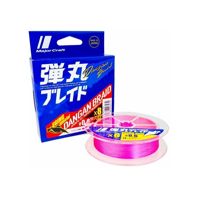 Шнур Major Craft Dangan Braid X8 150m Pink 0.5/0.05mm 12lb/4.8kg (772.73.63) - зображення 1