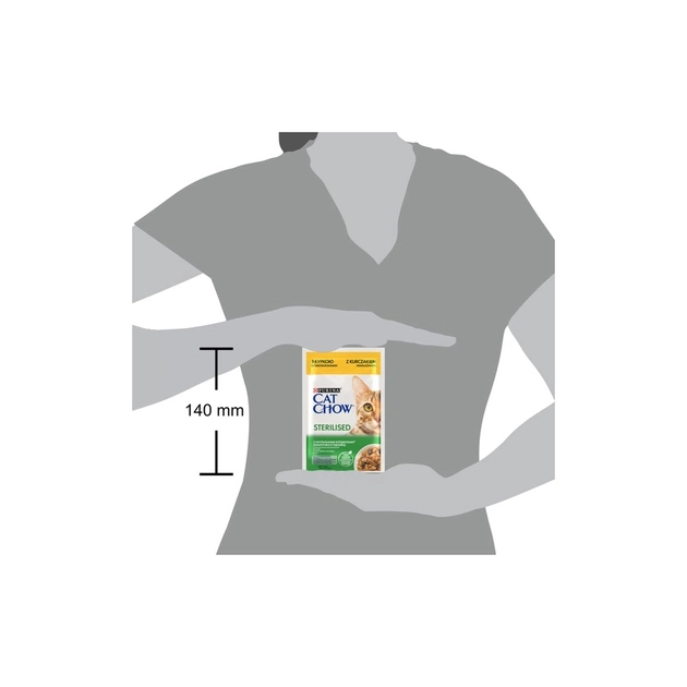 Вологий корм для кішок Purina Cat Chow Sterilised з куркою та баклажанами в желе 85г (7613037025644) - picture 3