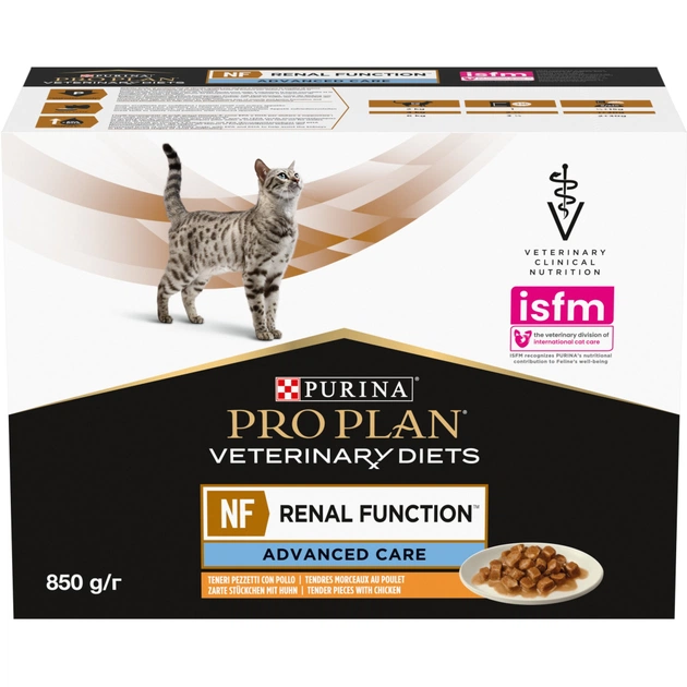 Вологий корм для кішок Purina Pro Plan Veterinary Diets NF Renal Function Advanced Care При патології нирок З куркою 10 x 85 г (7613287873644) - picture 3