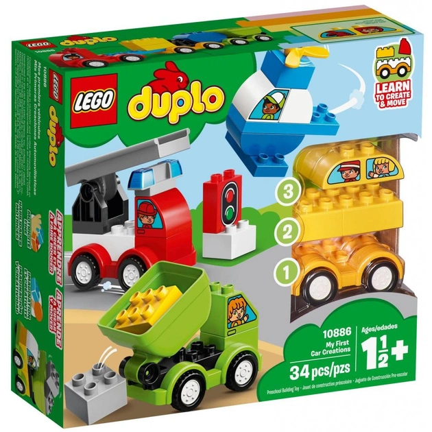 Конструктор LEGO DUPLO Мої перші машини 34 деталі (10886) - изображение 1