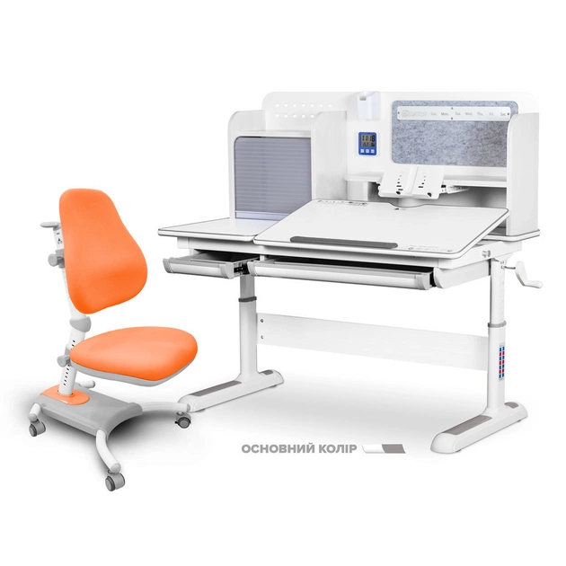 Парта с креслом Mealux Winnipeg Multicolor + Omega (BD-630 WG/G+Y-220 KY) - изображение 1