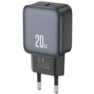 Зарядний пристрій XO L153 (USB-С, 3A) 20W Black зображення 1
