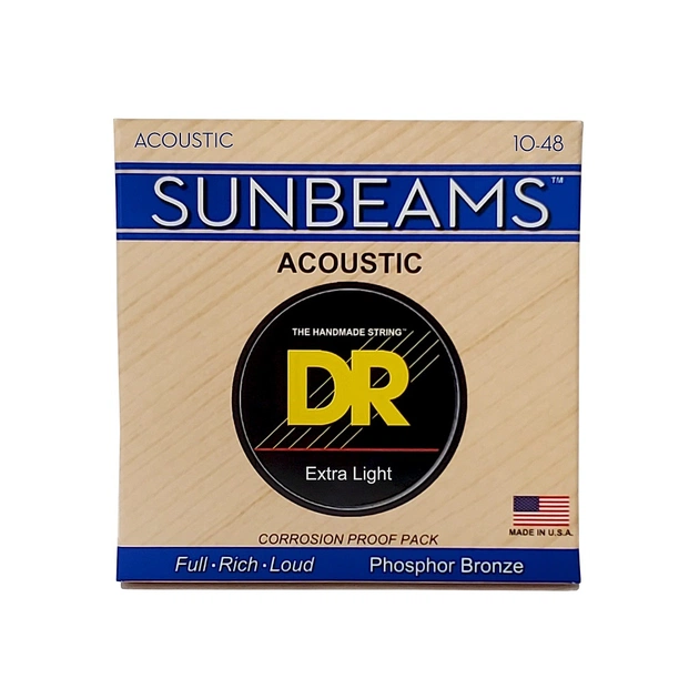 Струни для гітари DR Strings SUNBEAM Acoustic Phosphor Bronze - Extra Light (10-48) (RCA-10) - зображення 1