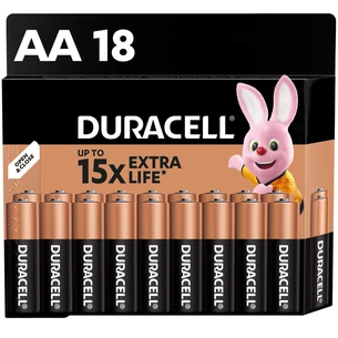 Батарейка Duracell AA лужні 18 шт. в упаковці (5000394107519 / 5006192) изображение 1