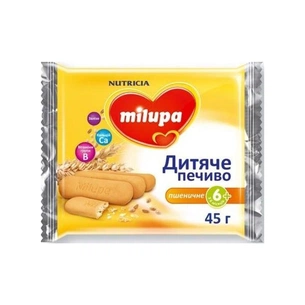 Дитяче печиво Milupa Пшеничне 45 г (5051594004429) изображение 1