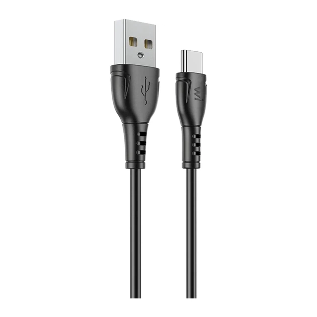Дата кабель USB 2.0 AM to USB-C 1.0m PVC black Wibrand (WI.DC/BO1B-UC) - зображення 1