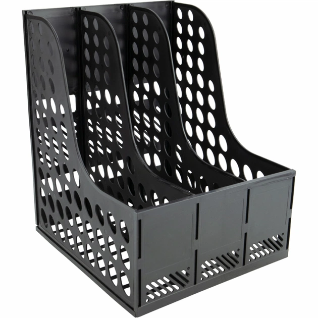 Лоток для паперів Axent вертикальний на 3 відділення збірний чорний (4041-01-A) - picture 1