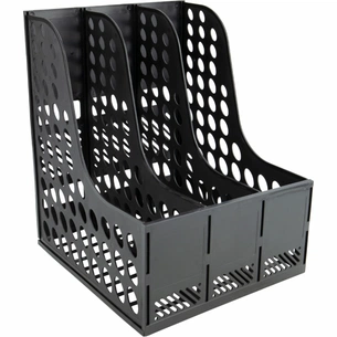 Лоток для паперів Axent вертикальний на 3 відділення збірний чорний (4041-01-A) зображення 1