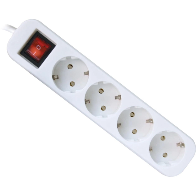 Сетевой удлинитель Defender S430 3.0 m 4 роз switch white (99238) - изображение 1