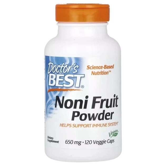 Витаминно-минеральный комплекс Doctor's Best Нони в порошке, 1300 мг, Noni Fruit Powder, 120 вегетарианских капс (DRB-00096) - изображение 1