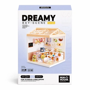 Конструктор Mini House румбокс серии Интерьер – Котокафе (свет) (8007) изображение 1