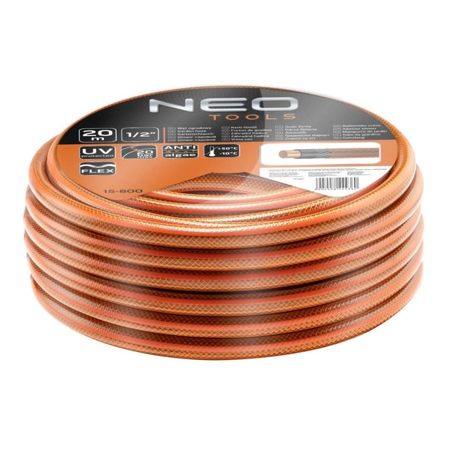 Шланг для поливу Neo Tools 1/2 "x 20 m, 4-шар. Economic (15-800) - зображення 1