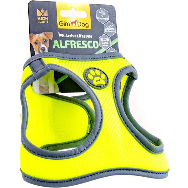 Шлея для собак GimDog Alfresco неопрен XXS 28-32 см жовта (8009632059839) - изображение 1