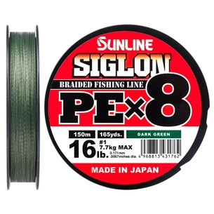 Шнур Sunline Siglon PE х8 300m 1.2/0.187mm 20lb/9.2kg Dark Green (1658.10.43) зображення 1