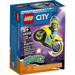 Конструктор LEGO City Каскадерський кібермотоцикл 13 деталей (60358) зображення 1