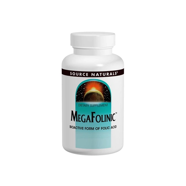 Вітамін Source Naturals Біоактивна Форма Фолієвої Кислоти (В9) 800мкг, MegaFolinic, (SN2027) - зображення 1